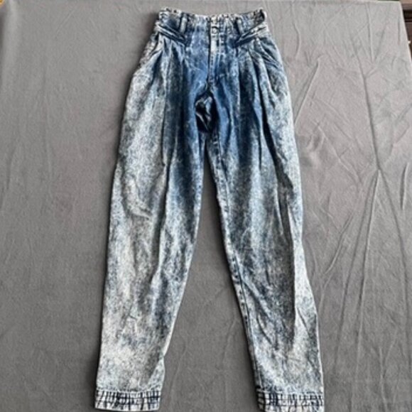 Vintage Z Cavaricci ACID WASHED Cat Eye High-rise Denim Trouser Jeans 27 (25x32) - Picture 2 of 10